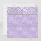 Lavender Glimmer Damask Wedite Einladung (Rückseite)