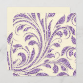 Lavender Glitzer Blätter Frühjahrsaufenthalt Einla Einladung (Vorne/Hinten)