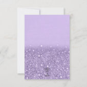 Lavender Glitzer Moderne Hochzeit RSVP Karte (Rückseite)
