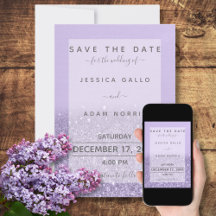Lavender Glitzer Moderne Hochzeit