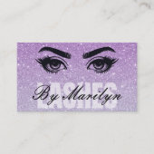 Lavender Glitzer Ombre Lash Tech QR Code Scannable Visitenkarte (Vorderseite)