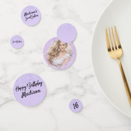 Lavender Glitzer Sweet 16 Foto Sparkle Confetti Konfetti