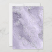 Lavender Glitzer Watercolor Einladung zur Hochzeit (Rückseite)