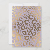 Lavender Gold Cream Glam Leopard Print Baby Dusche Einladung (Rückseite)