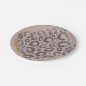 Lavender Gold Cream Glam Leopard Print Baby Dusche Pappteller (Schrägansicht)