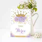 Lavender Gold Crown Princess Dusche Tischnummer
