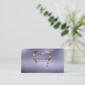 Lavender & Gold Dentist Business Card Visitenkarte (Stehend Vorderseite)