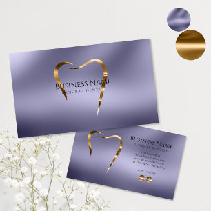 Lavender & Gold Dentist Business Card Visitenkarte
