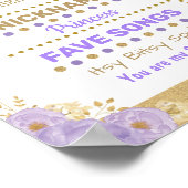 Lavender Gold Floral Crown Princess Milestone Poster (Ecke)