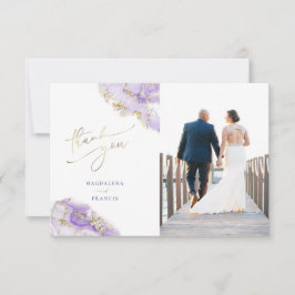 lavender gold flüssig Marmor Hochzeit danke Ihnen  Einladung