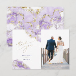 lavender gold flüssig Marmor Hochzeit danke Ihnen Einladung