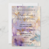 Lavender Gold Glam Floral Wedding Einladung (Vorderseite)