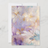 Lavender Gold Glam Floral Wedding Einladung (Rückseite)