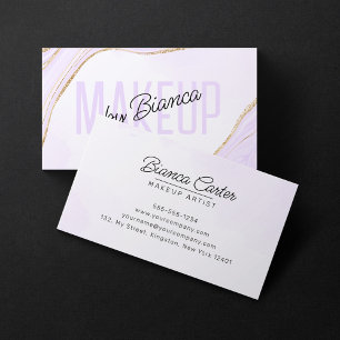 Lavender Gold Glitter Achat Visagistensalon Visitenkarte