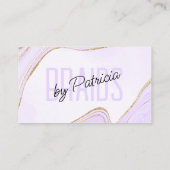 Lavender Gold Glitzer Agate Friseur Salon Visitenkarte (Rückseite)