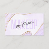 Lavender Gold Glitzer Agate Makeup Artist Salon Visitenkarte (Rückseite)