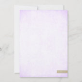 Lavender & Gold Glitzer Look Junggeselinnen-Abschi Einladung (Rückseite)
