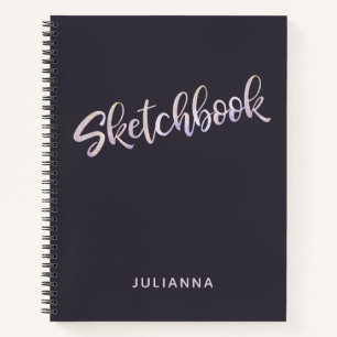 Lavender Gold Glitzer Personalisiert Sketchbook Notizblock