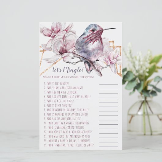 Lavender & Gold Hummingbird - Spielen Sie mit Ihre (Stehend Vorderseite)