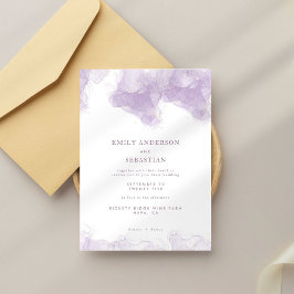 Lavender Gold Ink Elegante Hochzeit Einladung
