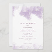 Lavender Gold Ink Elegante Hochzeit Einladung (Vorderseite)