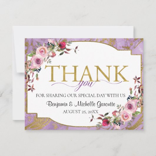 Lavender Gold Marble Floral (Vorderseite)