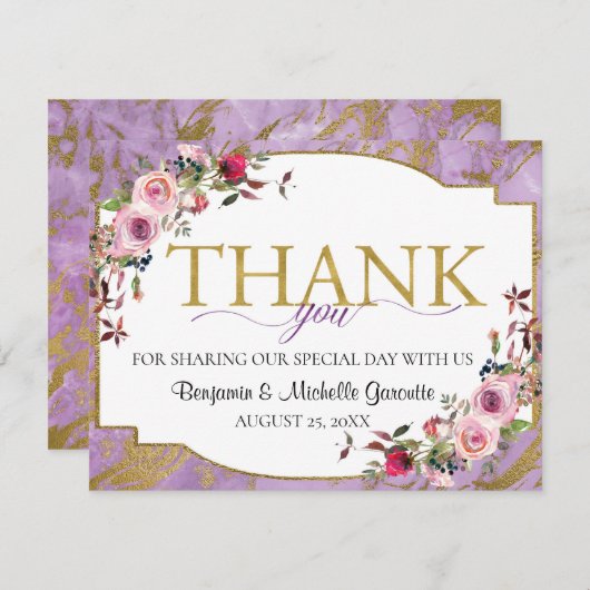 Lavender Gold Marble Floral (Vorne/Hinten)