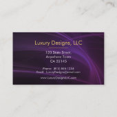 Lavender Gold Marmor Hintergrundfarbe Visitenkarte (Rückseite)