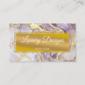 Lavender Gold Marmor Hintergrundfarbe Visitenkarte (Vorderseite)