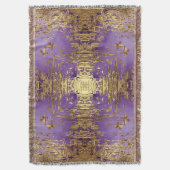 Lavender Gold Metallic Kaleidoscope Throw Blanket Decke (Vorderseite Vertikal)
