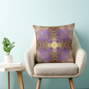 Lavender Gold Metallic Kaleidoskop-Keuchkissen Kissen