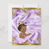 Lavender Gold Princess Baby Dusche Ethnic Girl Einladung (Vorderseite)