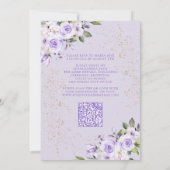 Lavender Gold QR Quinceñera Mis Quince 15 Años Einladung (Rückseite)