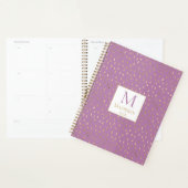 Lavender Gold Raindrop Modern Trendy Monogram Planer (Anzeige)