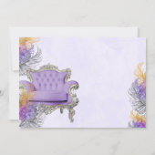 Lavender Gold Silver Watercolor Baby Dusche Einladung (Rückseite)