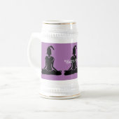 Lavender & Gold Stein - Beer Yoga Stein Bierglas (Vorderseite Links)