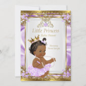 Lavender Gold White Princess Baby Dusche Ethnisch Einladung (Vorderseite)