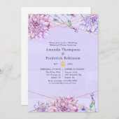 Lavender & Golden Floral Geometric Probe Dinner Einladung (Vorne/Hinten)