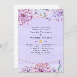 Lavender & Golden Floral Geometric Probe Dinner Einladung