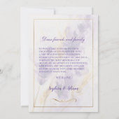 Lavender Golden Watercolor Floral Danke Karte (Rückseite)