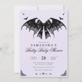 Lavender Gothic Baby Dusche Einladung (Vorderseite)