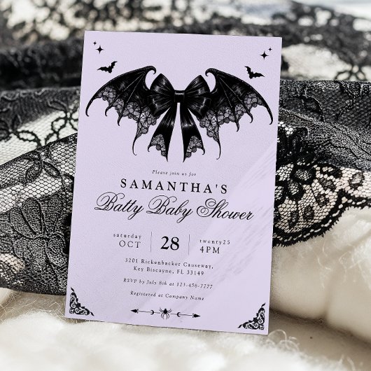 Lavender Gothic Baby Dusche Einladung