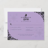 Lavender Gothic Hexen Halloween-Zusagekarte RSVP Karte (Rückseite)