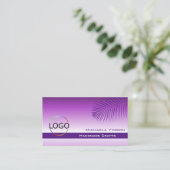 Lavender Gradient Palm Leaf mit Logo Beruflich Visitenkarte (Stehend Vorderseite)