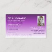Lavender Gradient Palm Leaf mit Logo und Foto Visitenkarte (Rückseite)