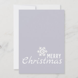 Lavender Grau Weihnachtskarte Weiße Schneeflocke Feiertagskarte