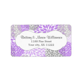 Lavender Gray Dahlia Wedding Bridal Baby Dusche Adressaufkleber