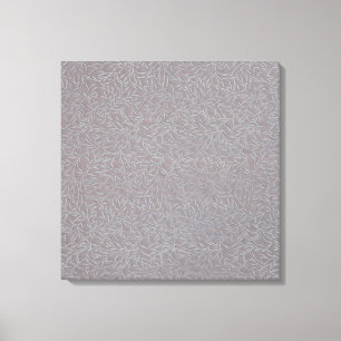 Lavender Gray Embossed Leaf Vines Leinwanddruck