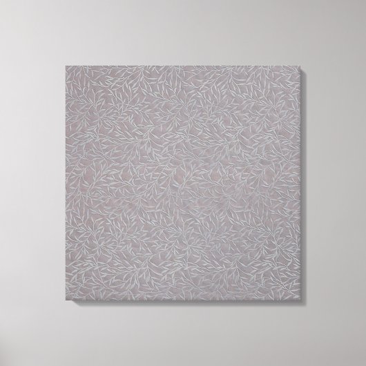 Lavender Gray Embossed Leaf Vines Leinwanddruck (Vorderseite)