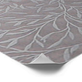 Lavender Gray Embossed Leaf Vines Poster (Ecke)